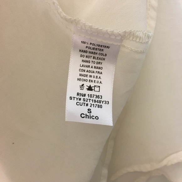 NWOT Sheer Ivory Bell-Flare Crochet Sleeve Top - Picture 6 of 6